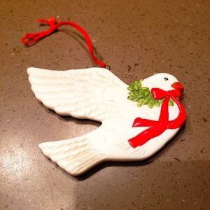Vintage Porcelain Dove Ornament
